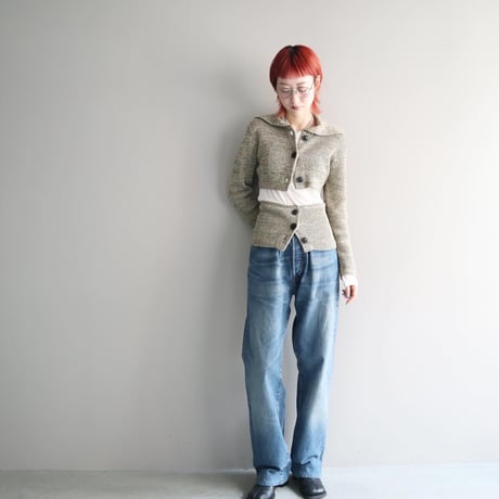 Linen Cotton Rib Short Cardigan (Multi)