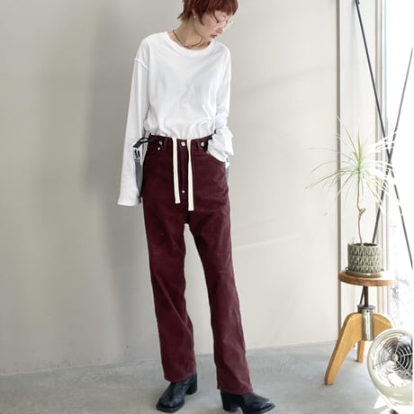 DAMAGE CORDUROY SUSPENDER PANTS (BROWN)