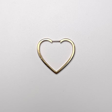 Hoop heart pierced earring (middle / gold)