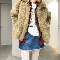 ECO FUR SNAP FRONT JACKET (Khaki)