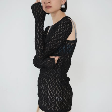Stretch Lace Tops & Sleeve (BLACK)