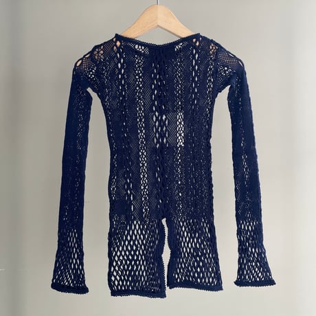 STRETCH LACE LONG SLEEVE TEE (Navy)