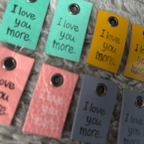 本革タグ I love more.タグセット20