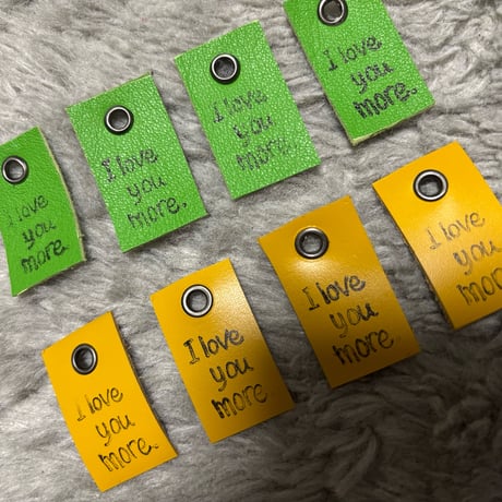 本革タグ I love more.タグセット14