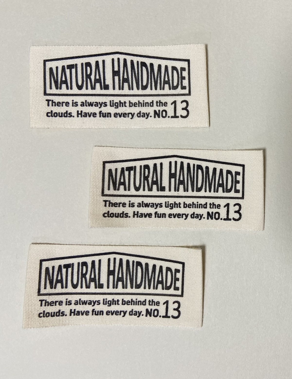 布タグ　おすそ分け 布タグを作成します 25枚分 オリジナルプリント ネームタグ