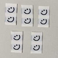 折り刺繍タグ　Ｗにこちゃん　ホワイト　5枚