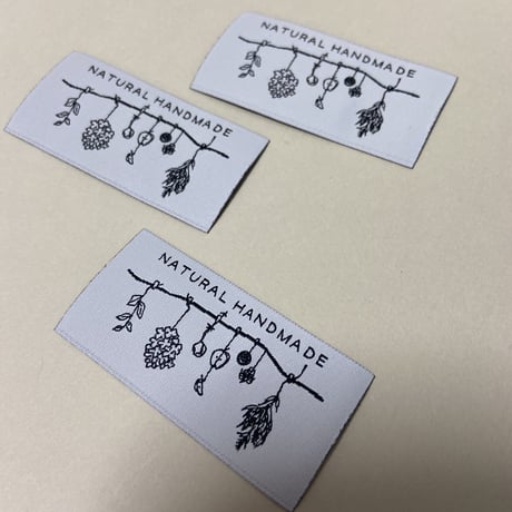 刺繍タグ　ドライフラワー　ホワイト