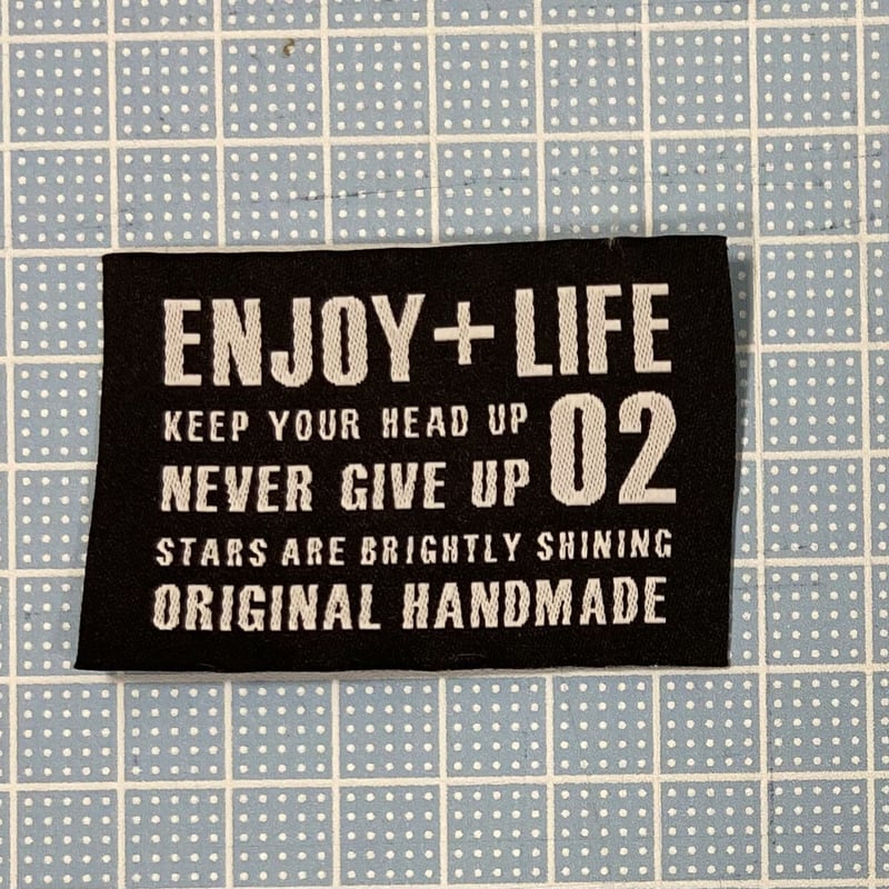刺繍タグ ENJOY +LIFE02 ブラック | タグ屋ヤスオ