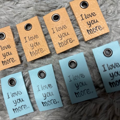 本革タグ I love more.タグセット16