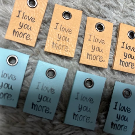 本革タグ I love more.タグセット16