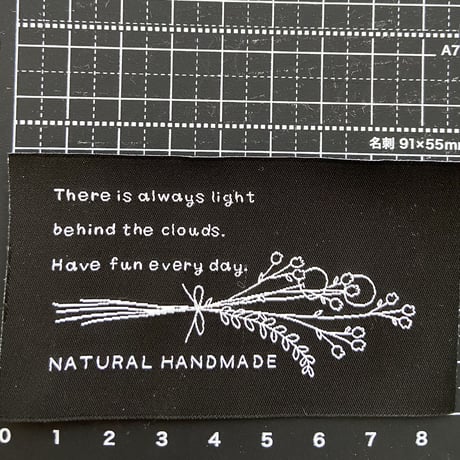 刺繍タグ　花束ビッグ　ブラック