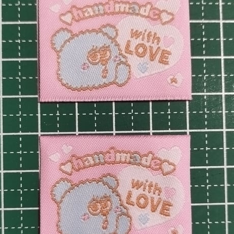 刺繍タグ　ゆめかわ♥LOVEベアーちゃん