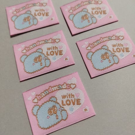 刺繍タグ　ゆめかわ♥LOVEベアーちゃん