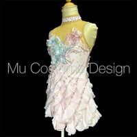 【レンタル07】フィギュアスケート衣装 薄ピンク 130cm