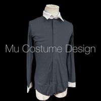 フィギュアスケート衣装 男子 シャツ　杢グレー  160-170cm