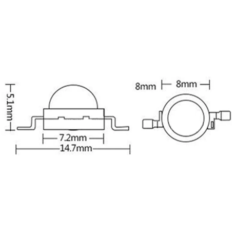 ハイパワーLED (5W) (白/青/UV)