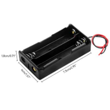 18650バッテリー用電池ボックス (リード線付)
