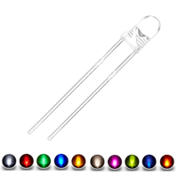 高輝度LED(3mm)(白,青,赤,緑,黄緑,黄色,オレンジ,ピンク,暖白,UV)
