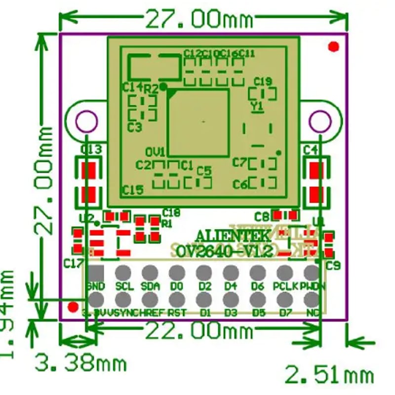  カメラアシスタンスシステムモジュール OEM 6842126-01 カメラモジュール (OV2640) | 電子工作ステーション