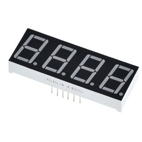 7セグメントLED表示器 (アノードコモン)(赤4文字)
