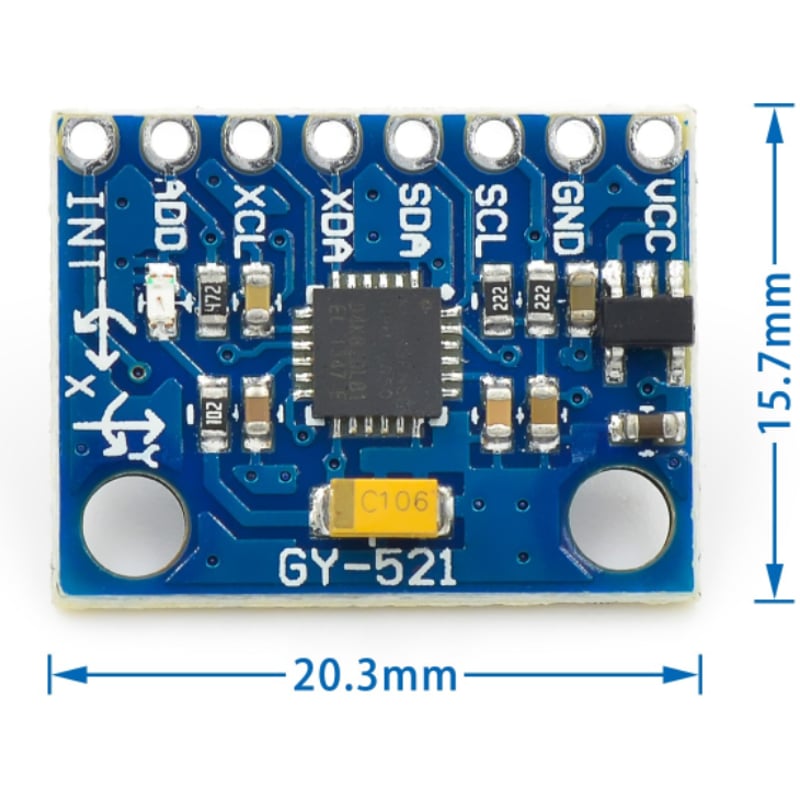 3軸アナログジャイロセンサー(GY-521) | 電子工作ステーション