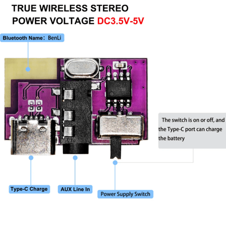 Bluetoothオーディオ受信充電モジュール