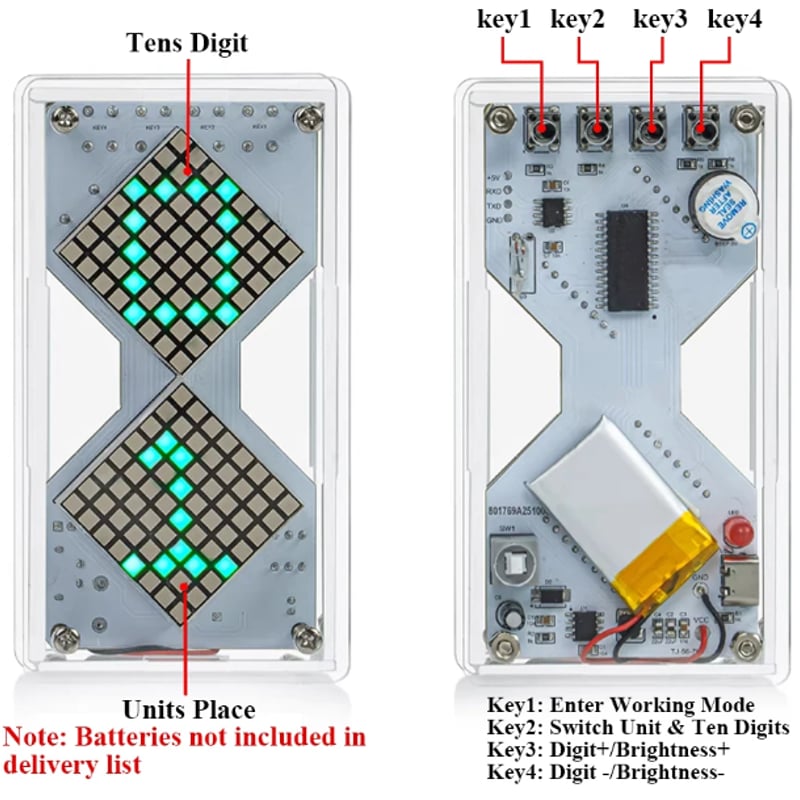 電子砂時計キット(重力感知タイマー) | 電子工作ステーション