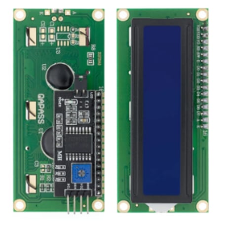 LCDディスプレイ (LCD1602A)(シリアルインタフェースボードモジュール付き)(青モデル/黄緑色モデル)