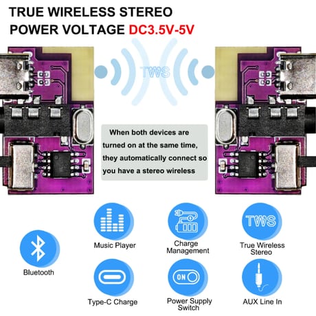 Bluetoothオーディオ受信充電モジュール
