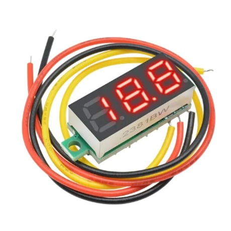 3線式LEDデジタル電圧計 (0V~100V) (0.28インチ)