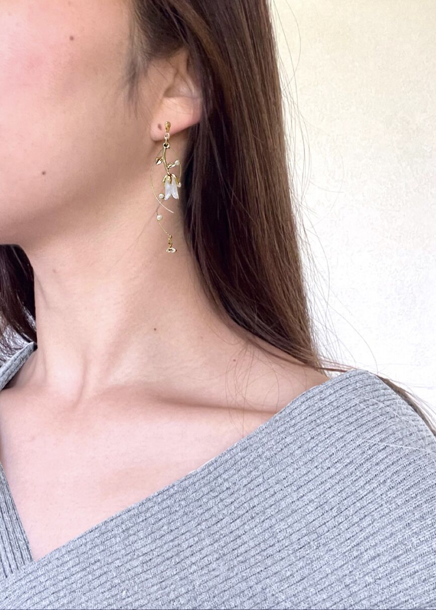 ❇️アレルギー対応・ライトブルー系ピアス5点セット（金具変更/バラ