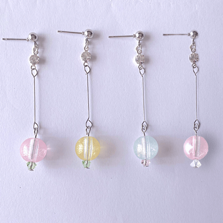 [単品]【全4色】春色キャンディービーズ «ピアス/イヤリング»変更０円*ﾟ