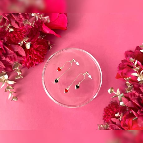 迷える乙女♥ガラスのハートピアス/イヤリング[金具交換０円*ﾟ]