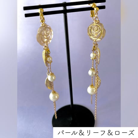 3連パールのピアス/イヤリング