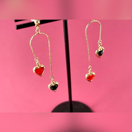 迷える乙女♥ガラスのハートピアス/イヤリング[金具交換０円*ﾟ]