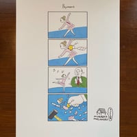 「Payment 」カラー4コマ複製画 ／ 村岡マサヒロ展「4コマの家」