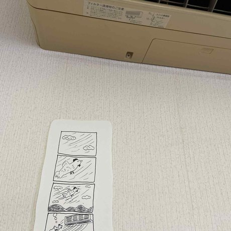 「にわとり」 即興4コマ原画 ／ 村岡マサヒロ展「4コマの家」