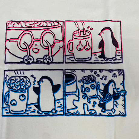 ピエーポ！Tシャツ Sサイズ 白／ 村岡マサヒロ展「4コマの家」