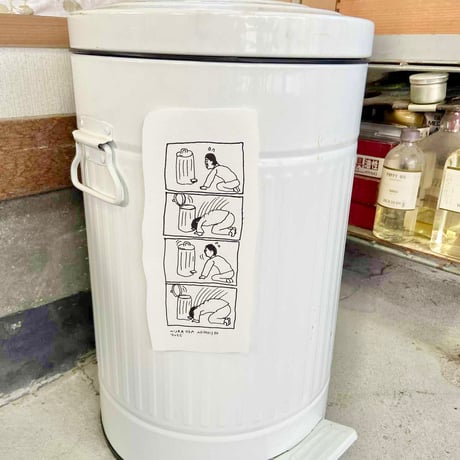 「ゴミ箱」 即興4コマ原画 ／ 村岡マサヒロ展「4コマの家」