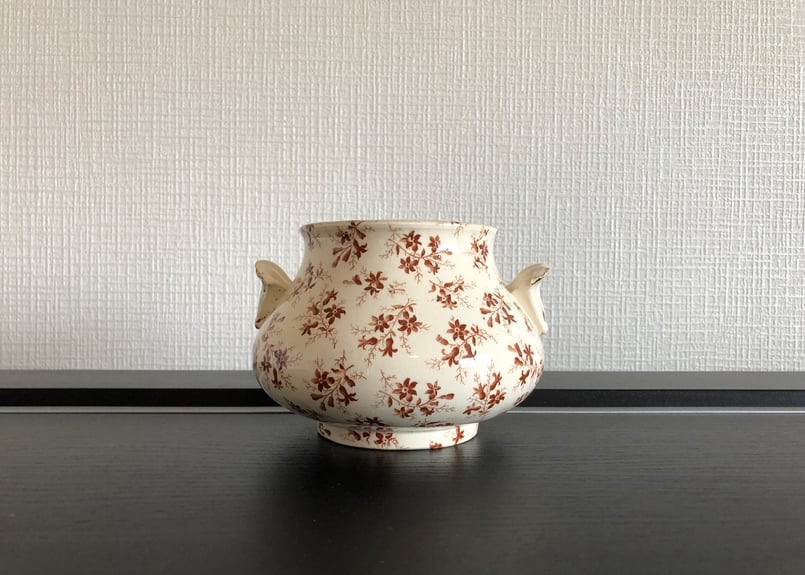 Sarreguemines perse セピア色の花柄シュクリエ | 15区 -Quinzième-