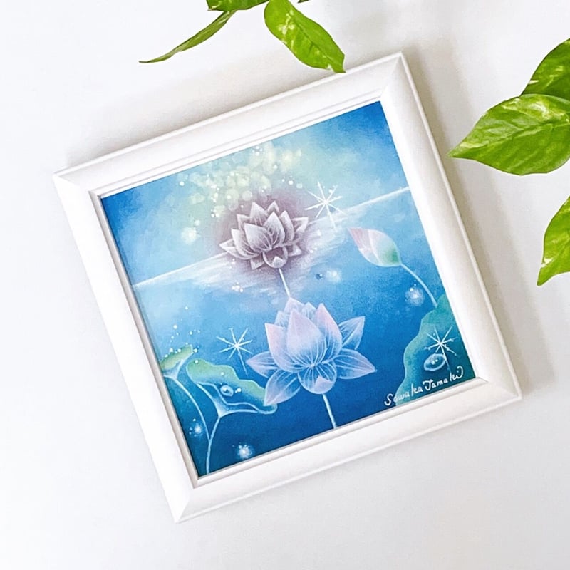 パステルアート│浄化01～花脈・白（原画15×15㎝） | Sowaka's GALLERY