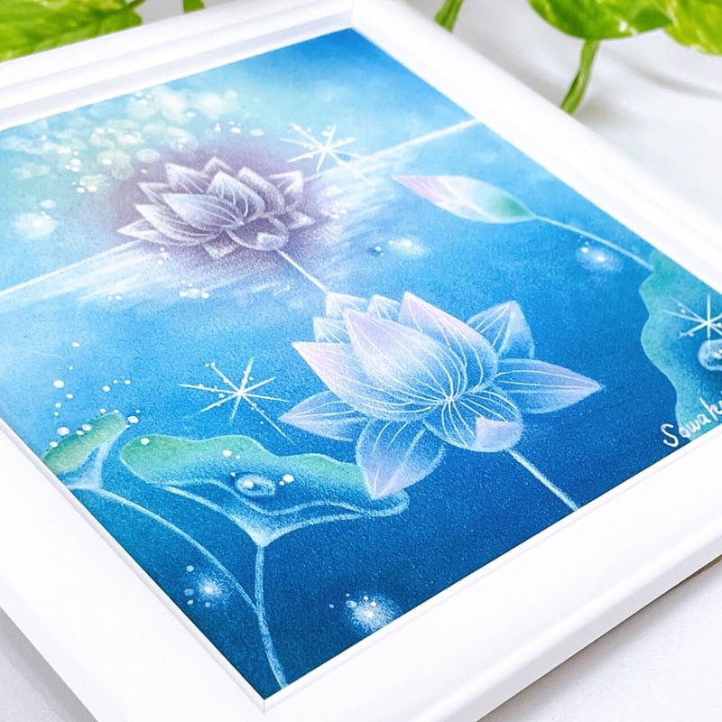 パステルアート│浄化01～花脈・白（原画15×15㎝） | Sowaka's GALLERY