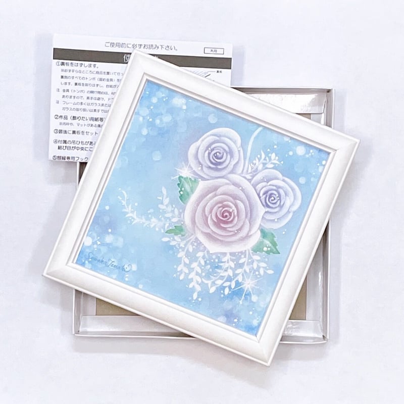 パステルアート│バラのブーケ_ゼニスブルー（原画15×15