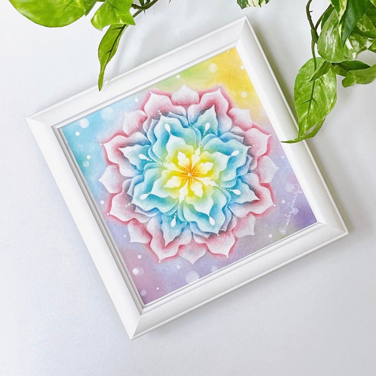 パステル曼荼羅アート│百花繚乱（原画15×15㎝） | Sowaka's GALLERY