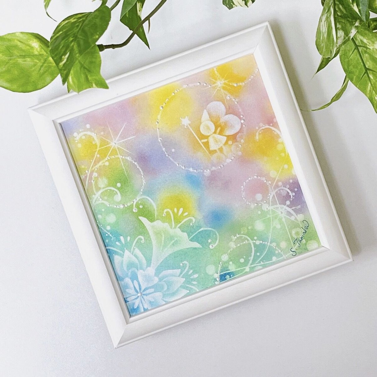 リラの花の妖精　ハンドメイドパステル画　絵画アート原画 リラの花の妖精 ハンドメイドパステル画 絵画アート原画