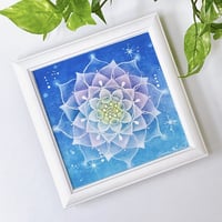 パステル曼荼羅アート│蓮の花～宇宙～（原画15×15㎝）