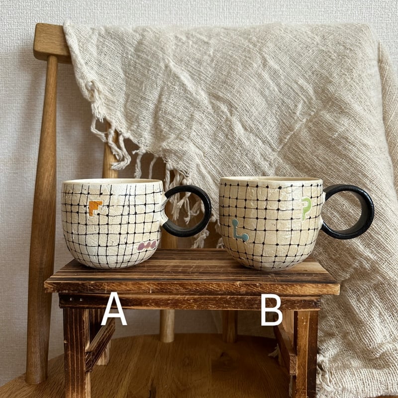 小詩シリーズ 格子マグカップ ころん（hacorie ） | 撓撰 _tawawa_