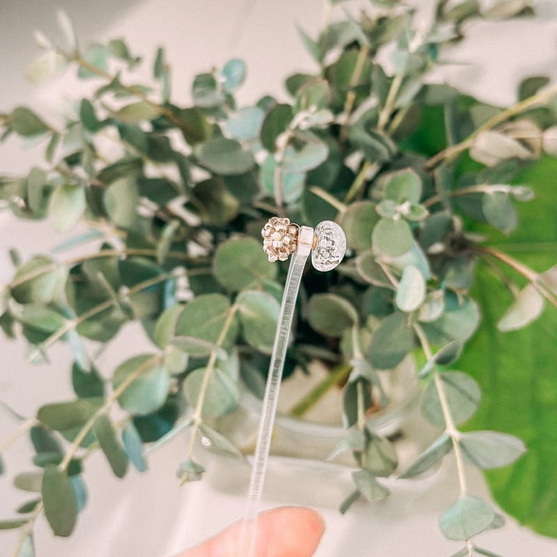 ふぞろい天然石ピアス 18（semer） | 撓撰 _tawawa_