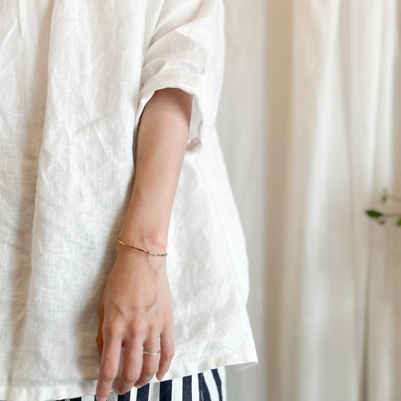 真鍮のシンプル1連バングル（namida works） | 撓撰 _tawawa_