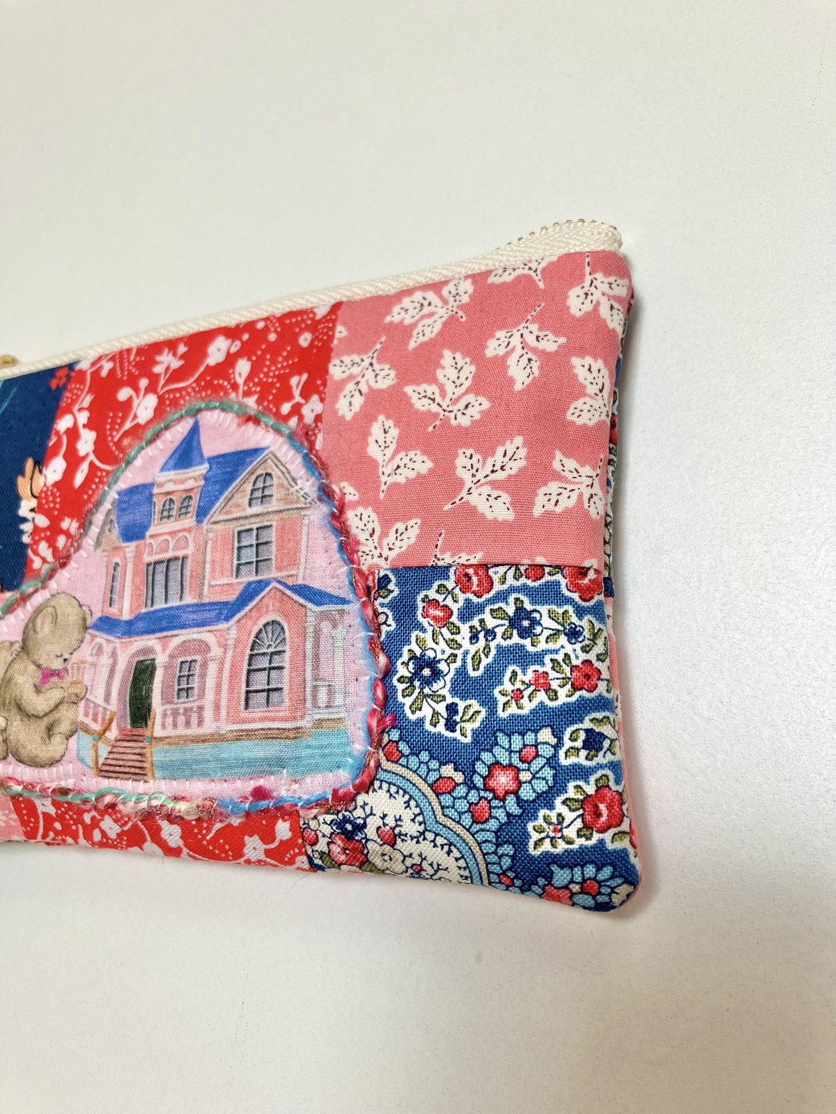 パッチdeポーチ うとうとくまさん パッチワーク ポーチ フラット